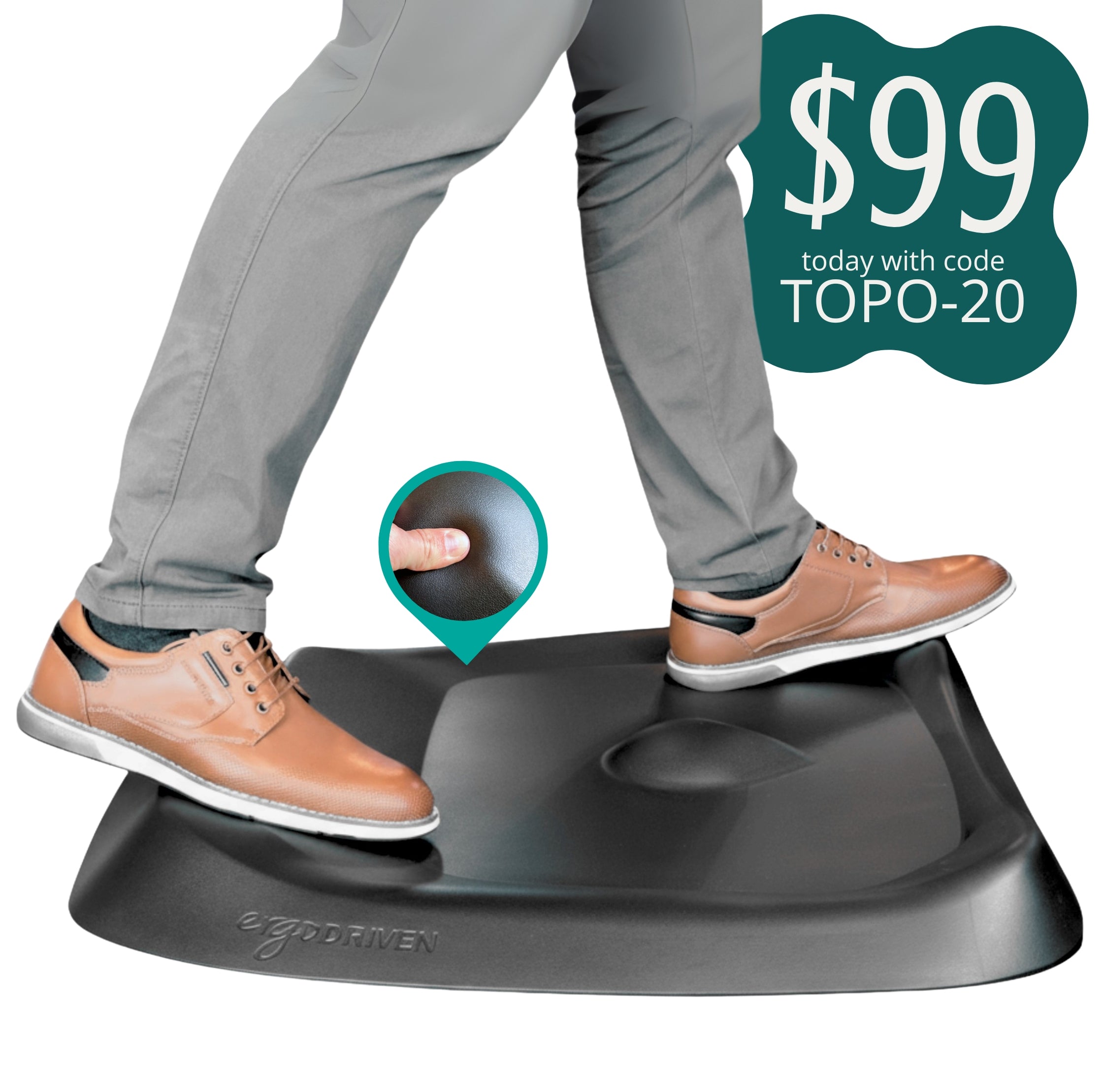 Topo Not-Flat Standing Desk Mat | The Anti-Fatigue Mat with