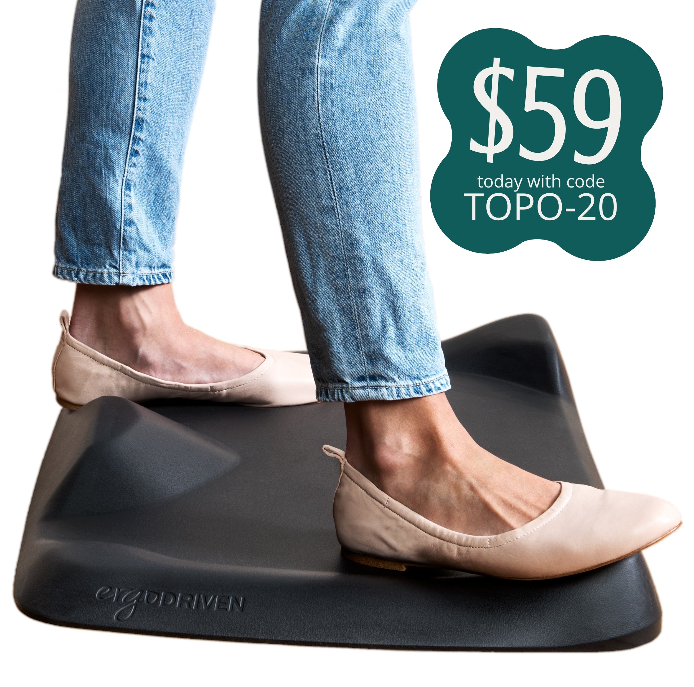 Topo Not-Flat Standing Desk Mat | The Anti-Fatigue Mat with Calculated Terrain