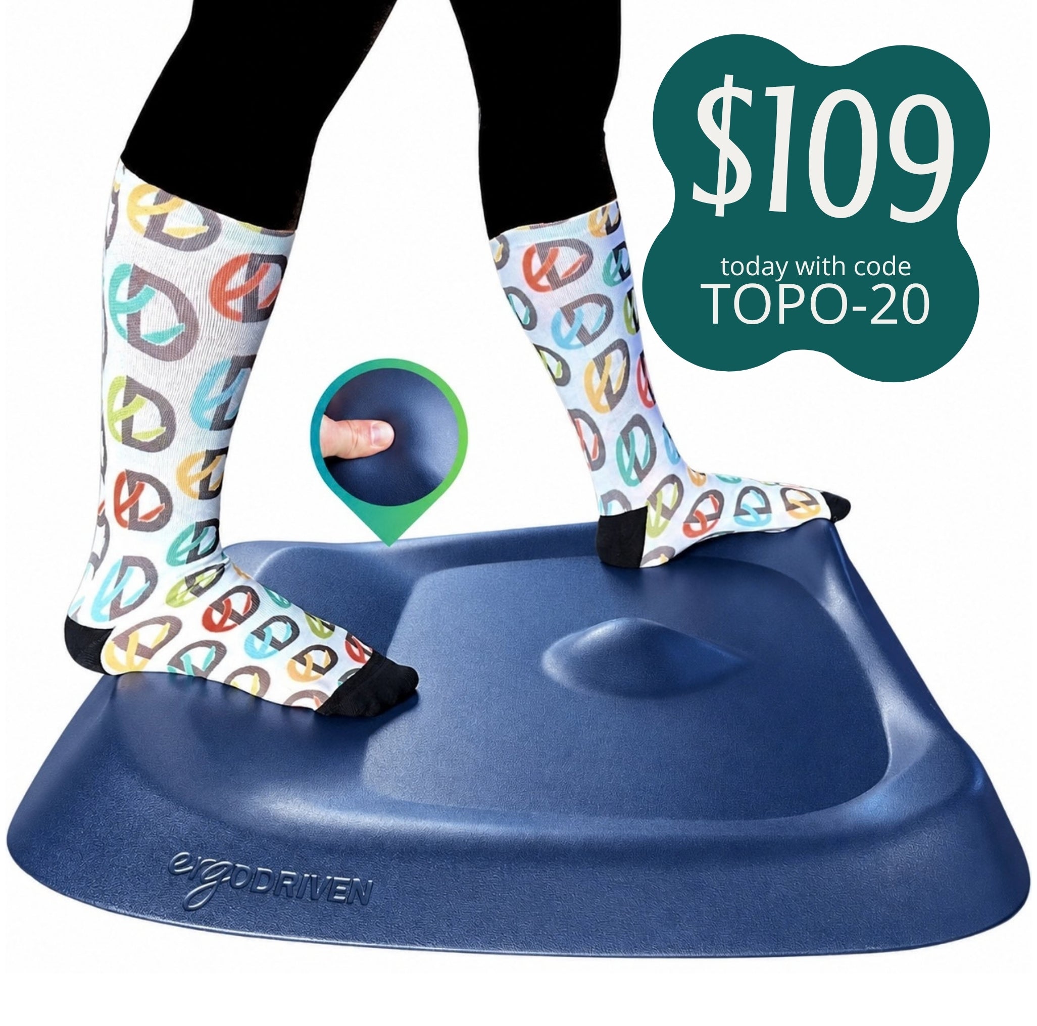 Topo Not-Flat Standing Desk Mat | The Anti-Fatigue Mat with Calculated Terrain