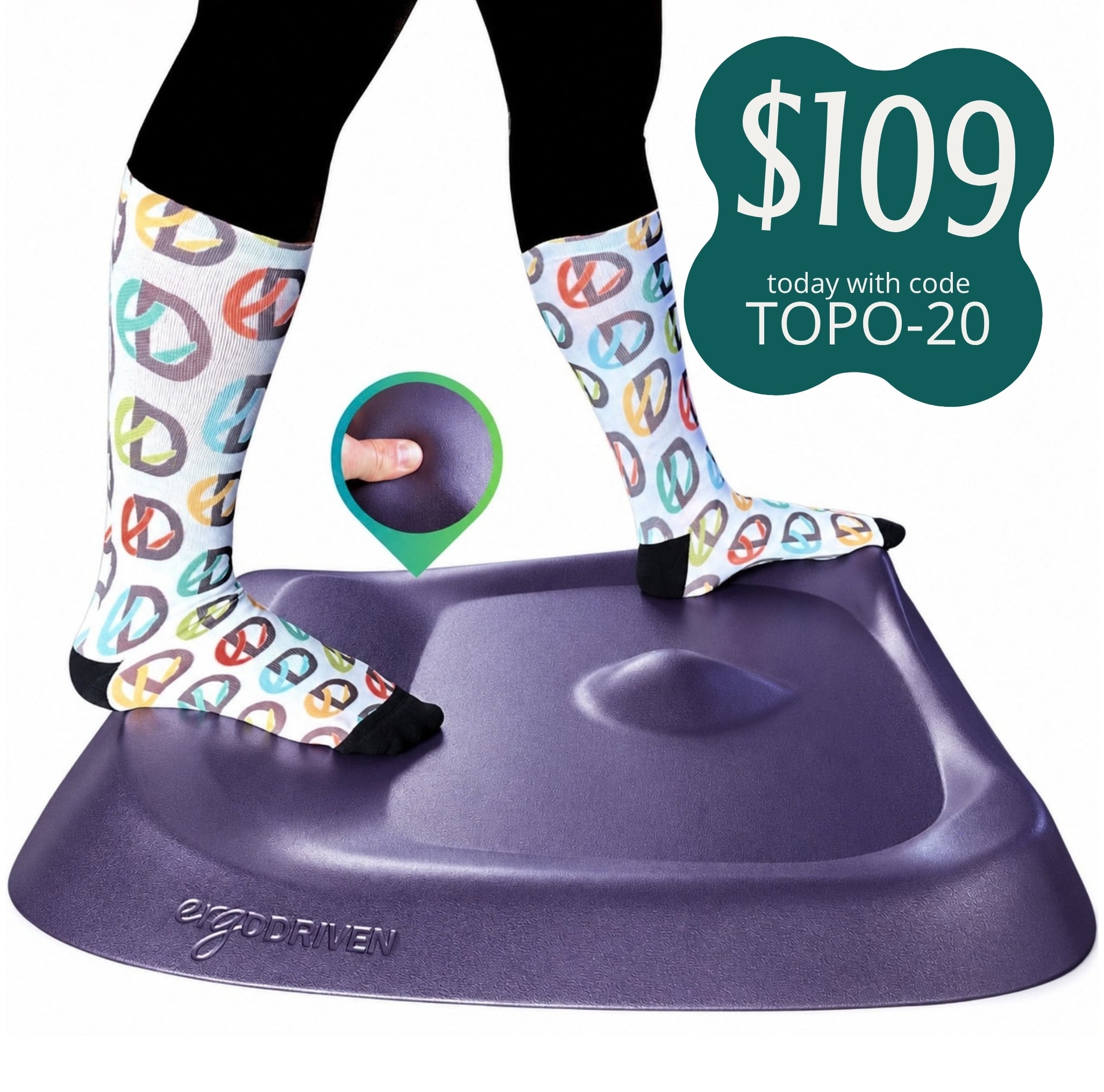Topo Not-Flat Standing Desk Mat | The Anti-Fatigue Mat with Calculated Terrain