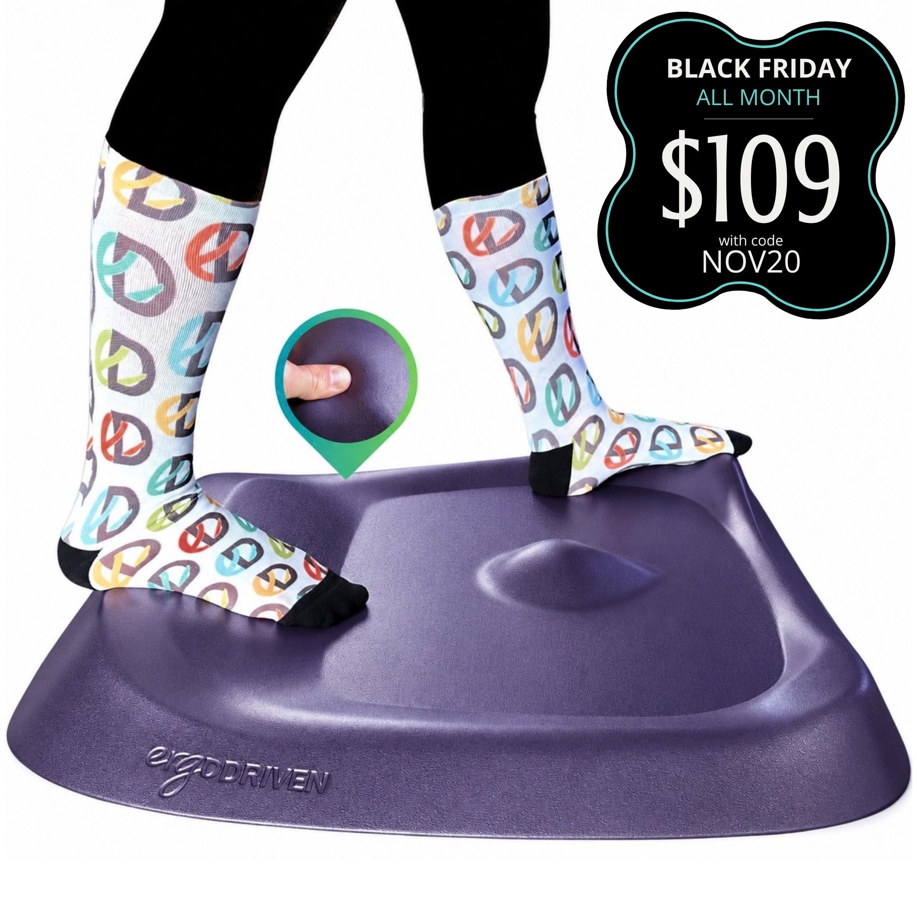 Topo Not-Flat Standing Desk Mat | The Anti-Fatigue Mat with Calculated Terrain