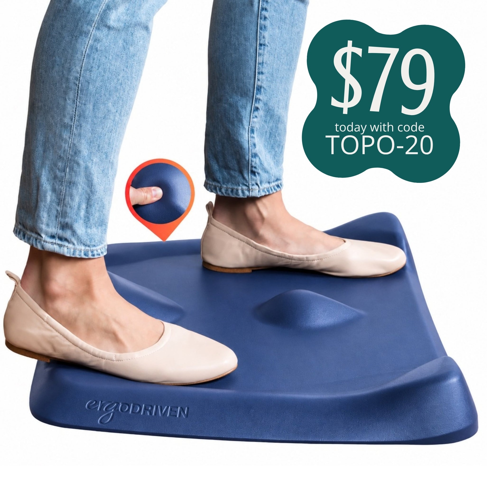 Topo Not-Flat Standing Desk Mat | The Anti-Fatigue Mat with Calculated Terrain