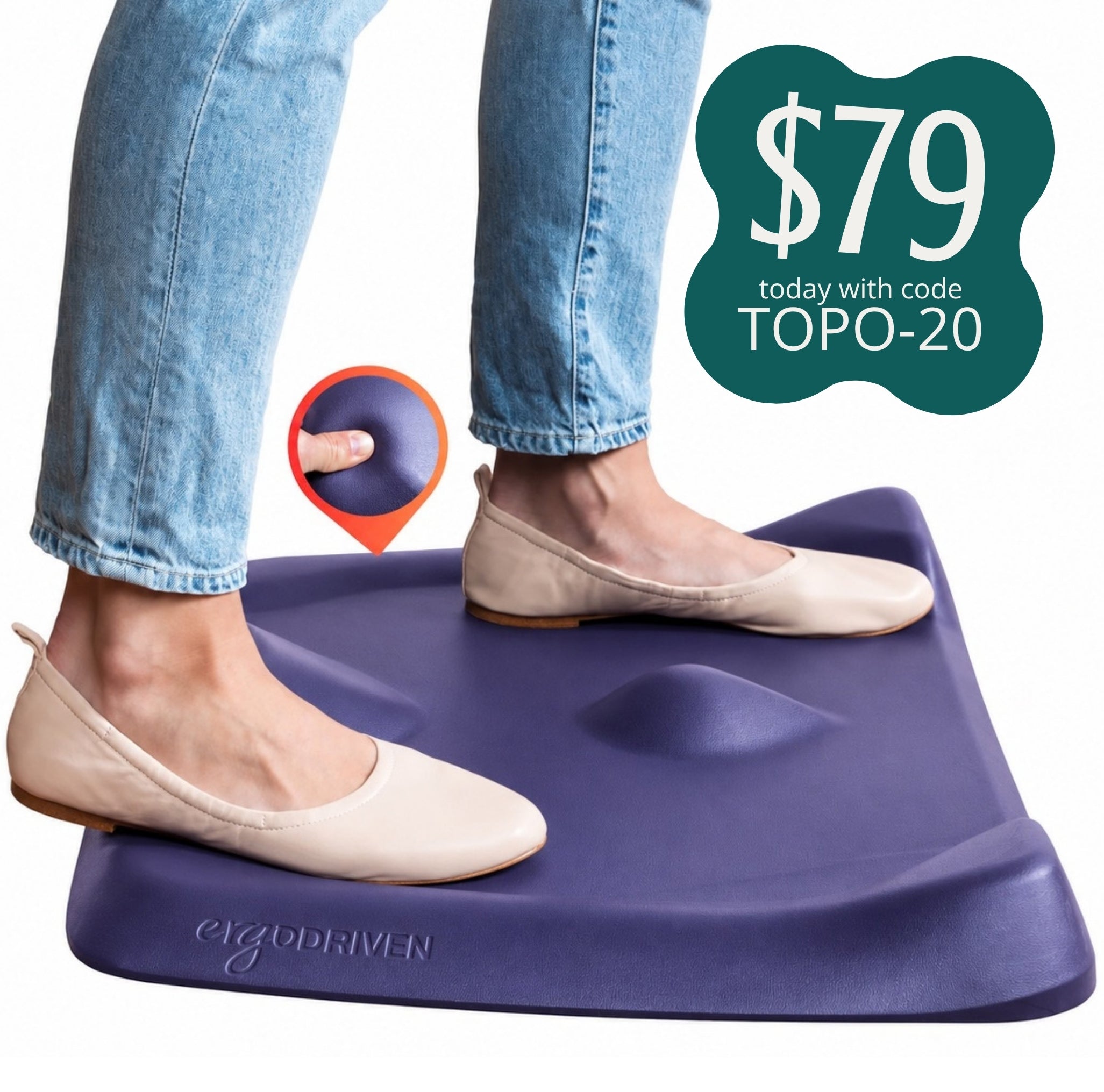 Topo Not-Flat Standing Desk Mat | The Anti-Fatigue Mat with Calculated Terrain