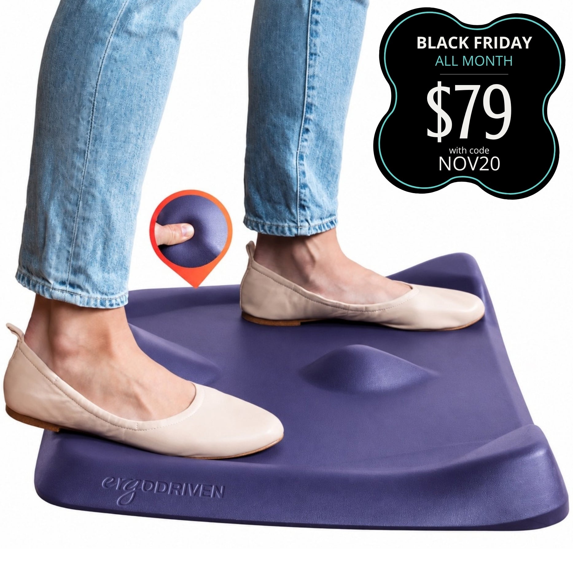Topo Not-Flat Standing Desk Mat | The Anti-Fatigue Mat with Calculated Terrain
