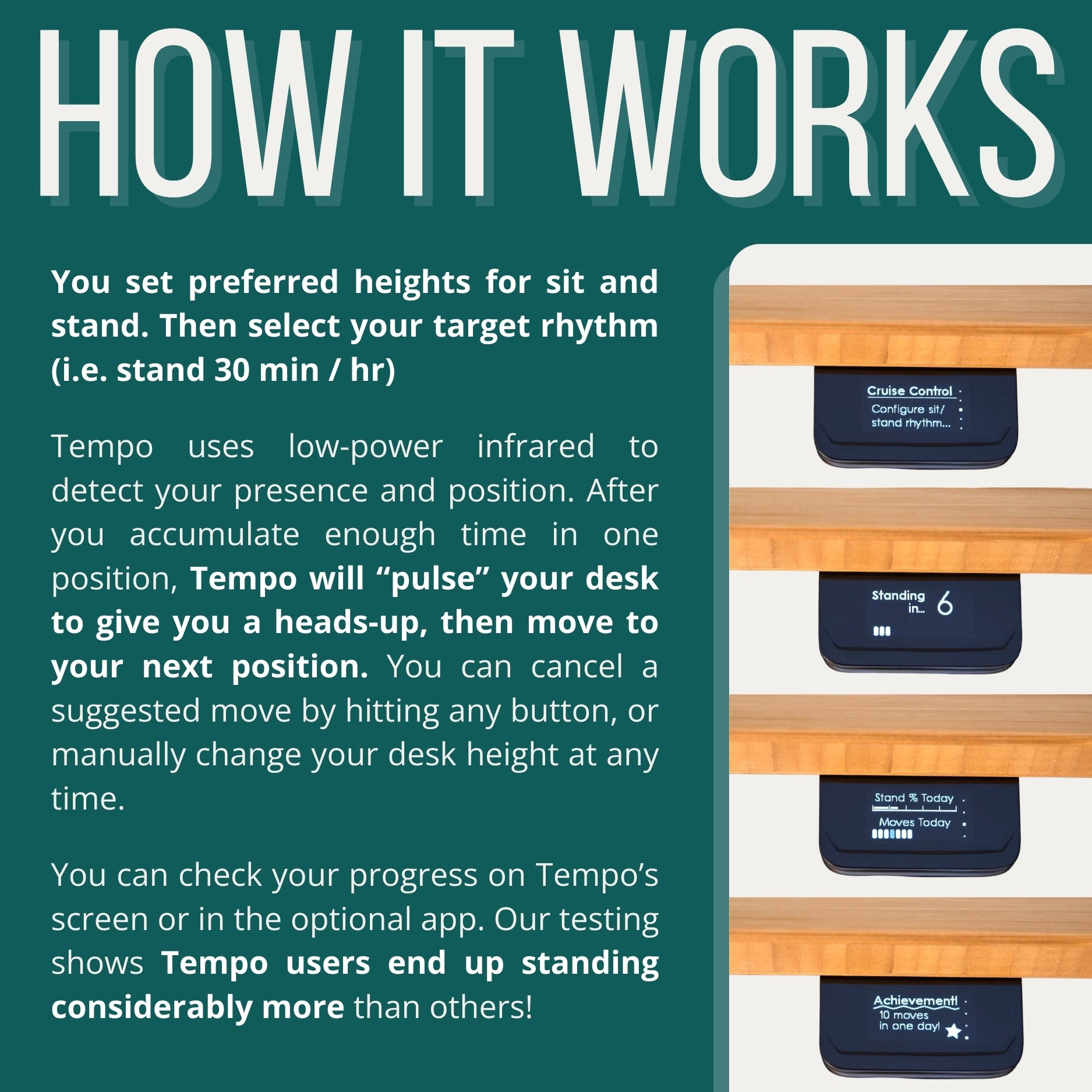 Tempo Automatic Standing Desk by Ergodriven