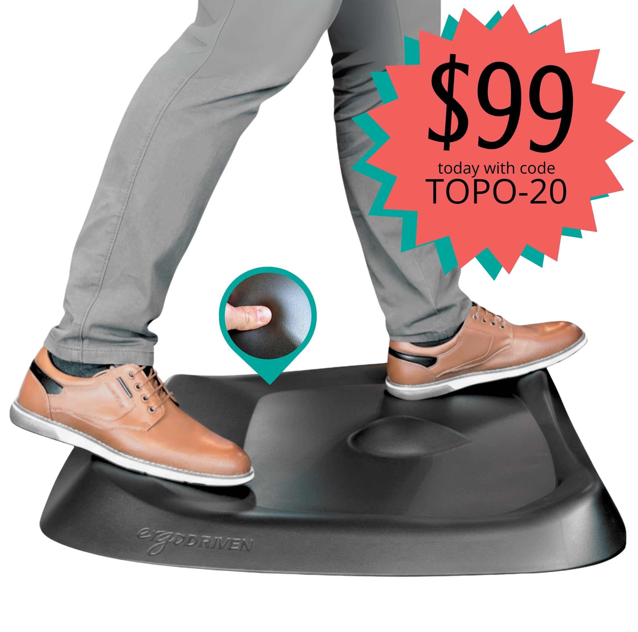 Topo Not-Flat Standing Desk Mat | The Anti-Fatigue Mat with Calculated Terrain
