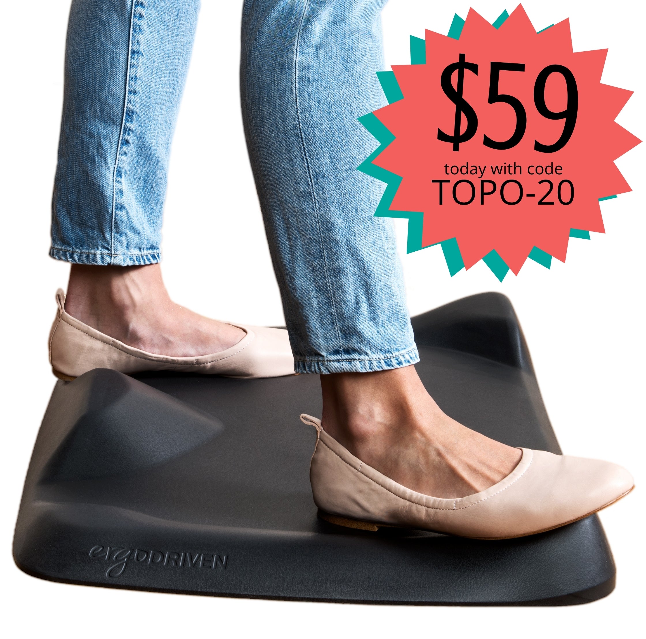 Topo Not-Flat Standing Desk Mat | The Anti-Fatigue Mat with Calculated Terrain